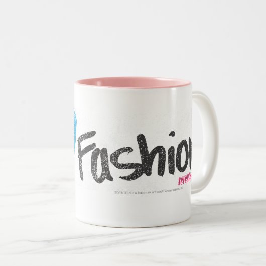 I Heart Mode Yellow Tweekleurige Koffiemok (Voorkant rechts)