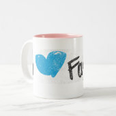 I Heart Mode Yellow Tweekleurige Koffiemok (Voorkant links)