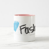 I Heart Mode Yellow Tweekleurige Koffiemok (Center)