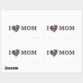 I Heart Mom Rechthoekige Sticker (Vel)