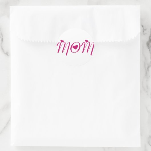 I Heart MOM Ronde Sticker (Tas)