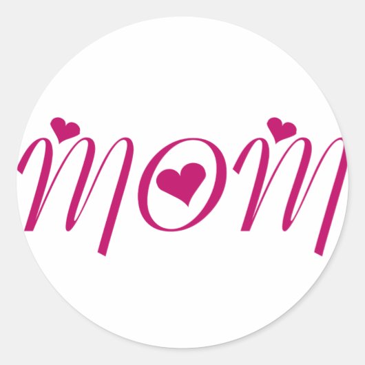 I Heart MOM Ronde Sticker (Voorkant)
