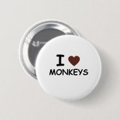 I HEART MONKEYS RONDE BUTTON 5,7 CM (Voorkant /achterkant)