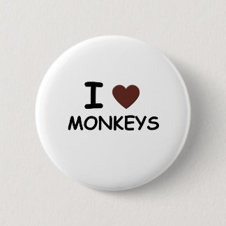 I HEART MONKEYS RONDE BUTTON 5,7 CM