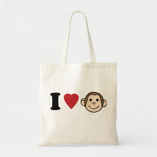 I Heart Monkeys Tote Bag (Voorkant)