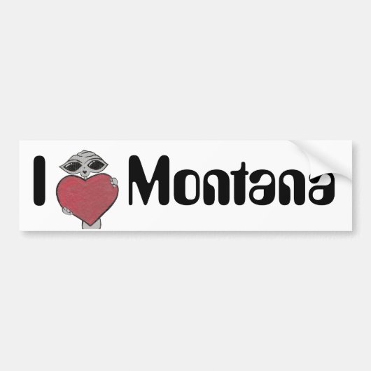 I Heart Montana Alien Bumpersticker (Voorkant)
