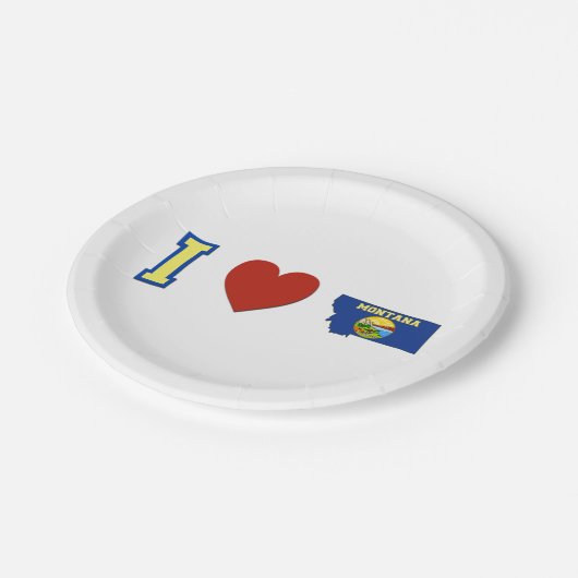 I Heart Montana Paper Party Borden Papieren Bordje (Gekanteld)