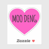I Heart Moo Deng - Baby Hippo Moo Deng Sticker (Vel)