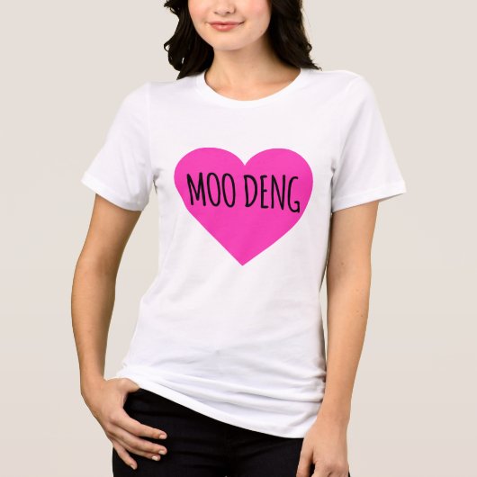 I Heart Moo Deng - Baby Hippo Moo Deng Tri-Blend Shirt (Voorkant)