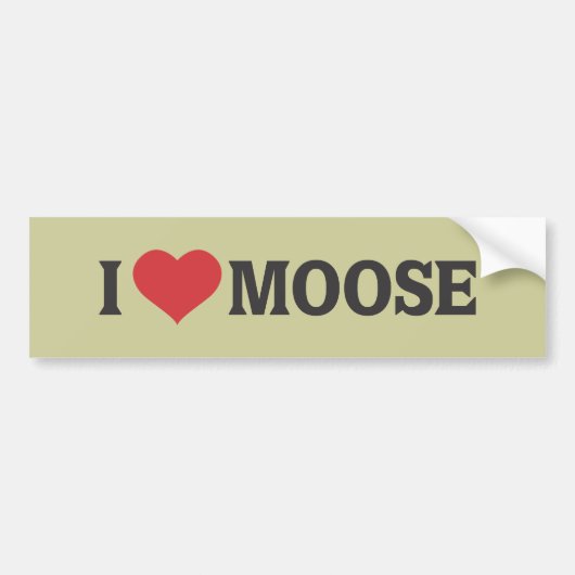 I Heart Moose Bumpersticker (Voorkant)