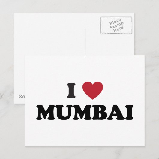 I Heart Mumbai India Briefkaart (Voorkant / Achterkant)