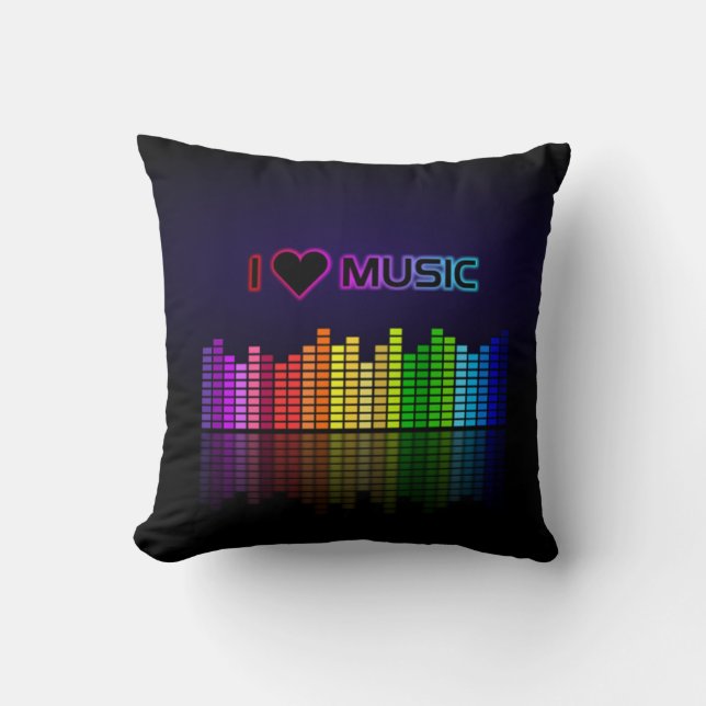 I Heart Music Equalizer Kussen (Voorkant)