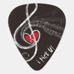 I HEART MUSIC/Professional Custom Guitar Pick Plectrum<br><div class="desc">Ik heb hart- en liefdesmuziek en ik kies U! Speciaal uitkiezen voor gitaarartiesten/gitaristen. Pas het met uw eigen tekst aan of schrap de tekst indien gewenst.</div>