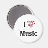 I Heart Music Red Love Muzieknoten Magnet (Voorkant / Achterkant)