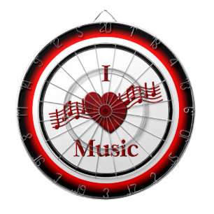 I Heart Music Regulation Dart Board Dartbord