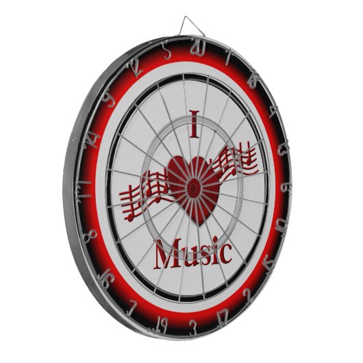 I Heart Music Regulation Dart Board Dartbord (Voorkant Links)