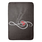 I HEART MUSIC Treble Clef Black Bathroom Decor Badmat (Voorkant Verticaal)