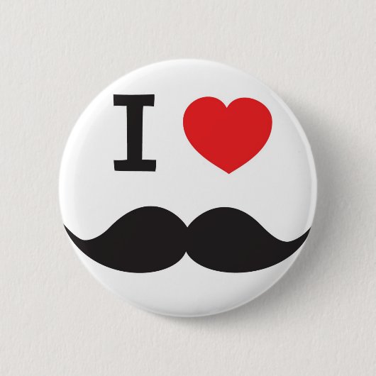 I Heart Mustache Ronde Button 5,7 Cm (Voorkant)