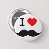 I Heart Mustache Ronde Button 5,7 Cm (Voorkant /achterkant)