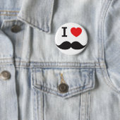 I Heart Mustache Ronde Button 5,7 Cm (In situ)