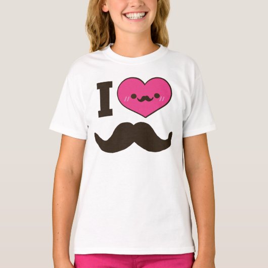 I Heart Mustaches T-shirt (Voorkant)