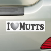 I Heart Mutts - Bumpersticker (Op auto)