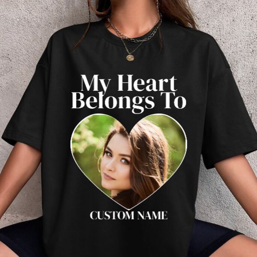 I Heart My Girlfreind Custom your own idea T-shirt