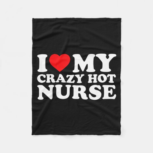 I Heart My Nurse Husband Wife Funny Matching Coupl Fleece Deken (Voorkant)
