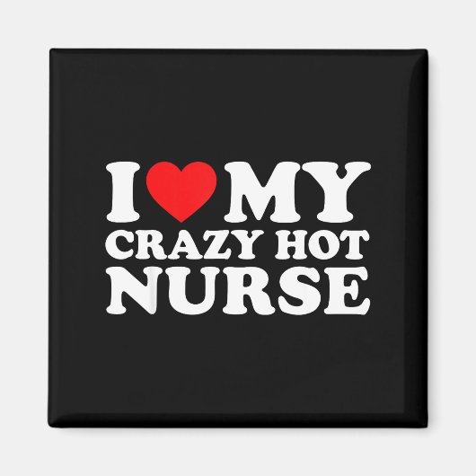 I Heart My Nurse Husband Wife Funny Matching Coupl Magneet (Voorkant)