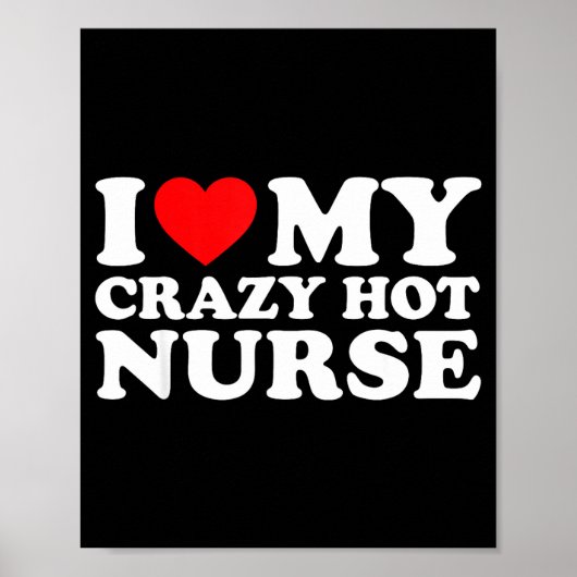 I Heart My Nurse Husband Wife Funny Matching Coupl Poster (Voorkant)