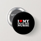 I Heart My Nurse Husband Wife Funny Matching Coupl Ronde Button 5,7 Cm (Voorkant /achterkant)