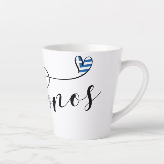 I Heart Mykonos, Griekenland, Glass, bevroren Latte Mok (Rechts)