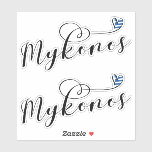 I Heart Mykonos, Griekenland Sticker (Vel)