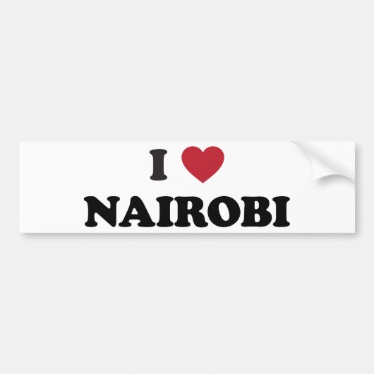 I Heart Nairobi Kenia Bumpersticker (Voorkant)