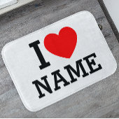 I Heart Name Bath Mat