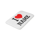I Heart Name Bath Mat (Gekanteld)