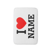 I Heart Name Bath Mat (Voorkant Verticaal)