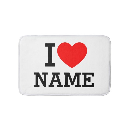 I Heart Name Bath Mat (Voorkant)