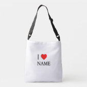 I heart name (customisable) crossbody tas (Achterkant)