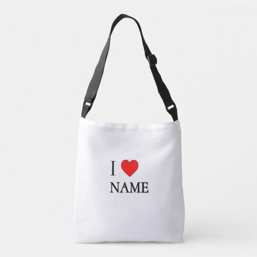 I heart name (customisable) crossbody tas (Achterkant)