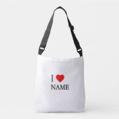 I heart name (customisable) crossbody tas (Voorkant)