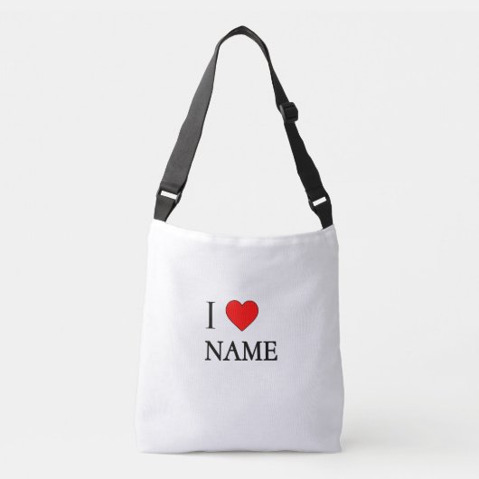 I heart name (customisable) crossbody tas (Voorkant)