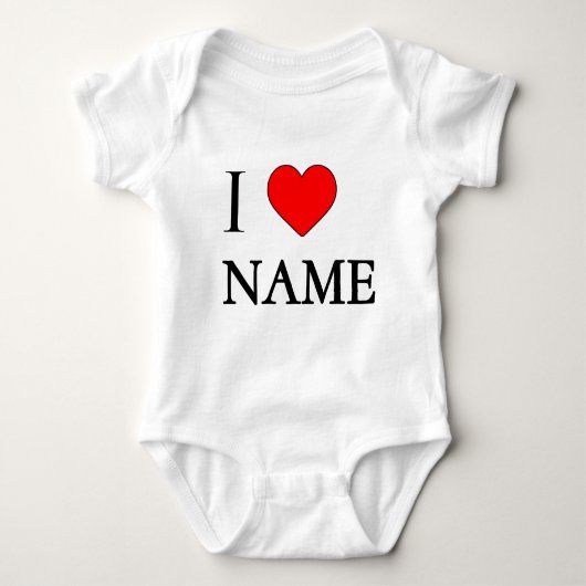 I heart name (customisable) romper (Voorkant)