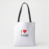 I heart Name (customisable) Tote Bag (Voorkant)