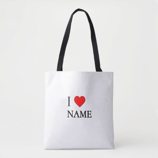 I heart Name (customisable) Tote Bag (Voorkant)