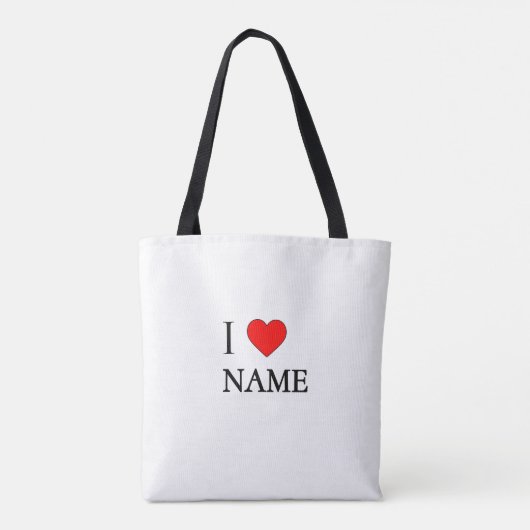 I heart Name (customisable) Tote Bag (Achterkant)