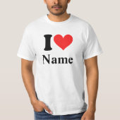 I Heart Name (personaliseer het) T-shirt (Voorkant)