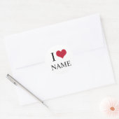 I Heart Name Ronde Sticker (Envelop)