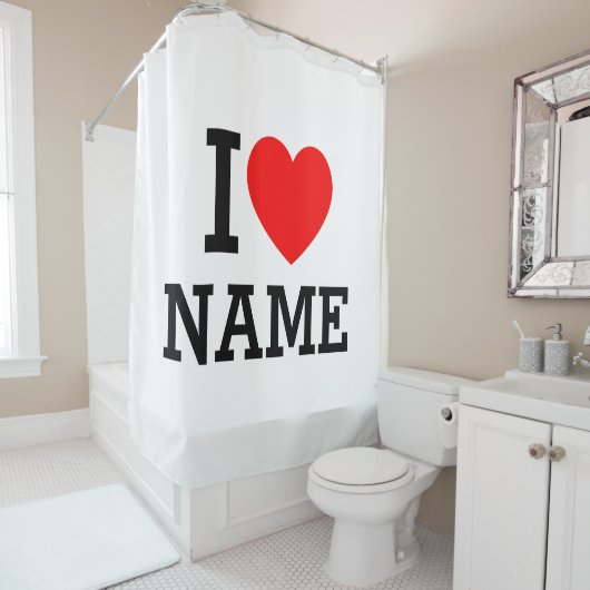 I Heart Name Shower Curtain Douchegordijn (In situ)