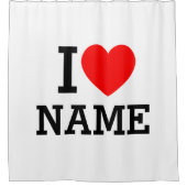 I Heart Name Shower Curtain Douchegordijn (Voorkant)